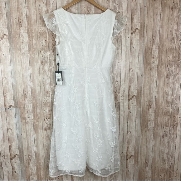 Adrianna Papell Plaid‎ Ditsy V Neck A Line Midi Dress Size 10 - Picture 7 of 14